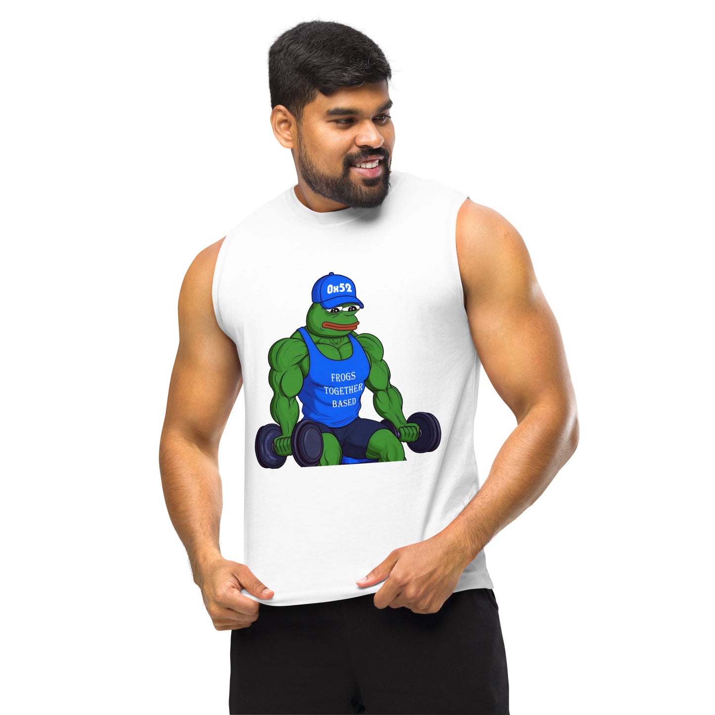 Based Pepe "Frogs Together Based" - Unisex Muscle Shirt