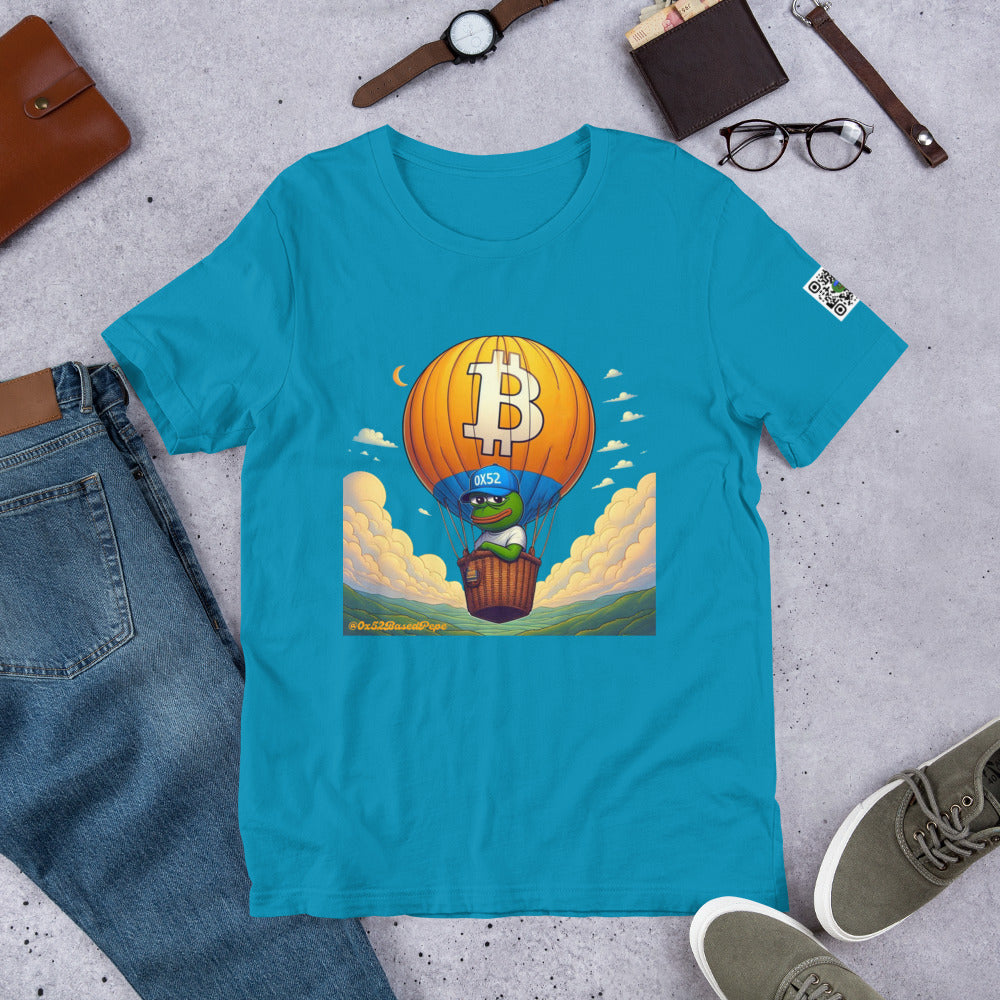 Based Pepe "Bitcoin hot air balloon" - Unisex t-shirt