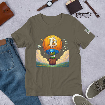 Based Pepe "Bitcoin hot air balloon" - Unisex t-shirt
