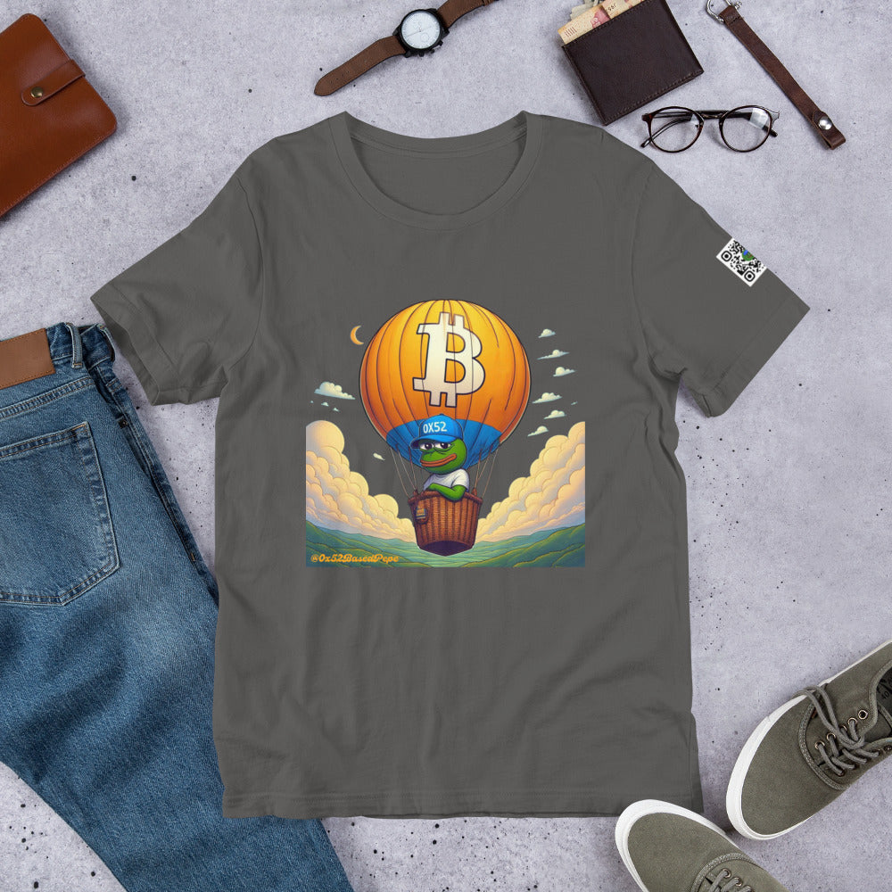 Based Pepe "Bitcoin hot air balloon" - Unisex t-shirt