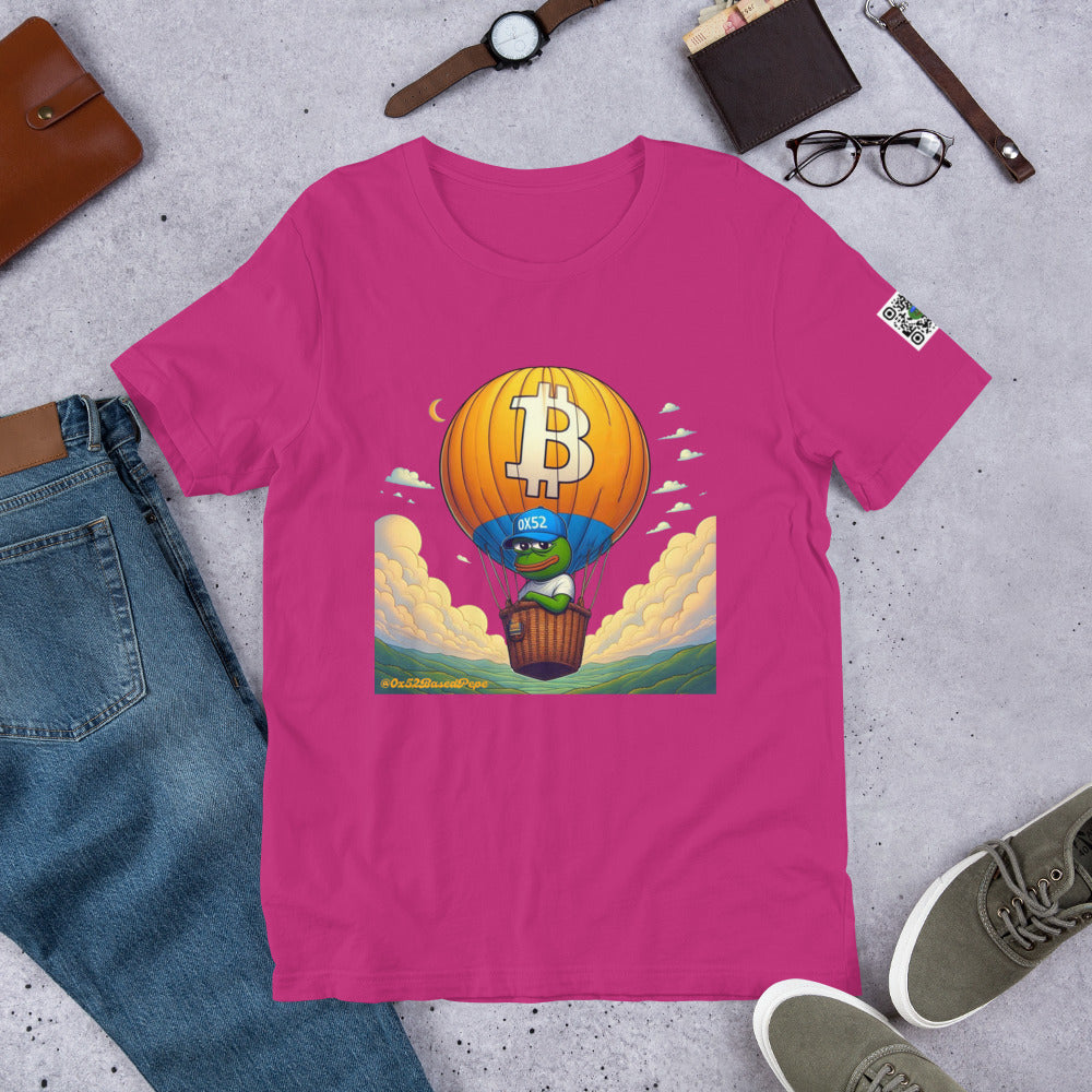 Based Pepe "Bitcoin hot air balloon" - Unisex t-shirt