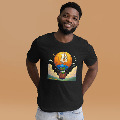 Based Pepe "Bitcoin hot air balloon" - Unisex t-shirt