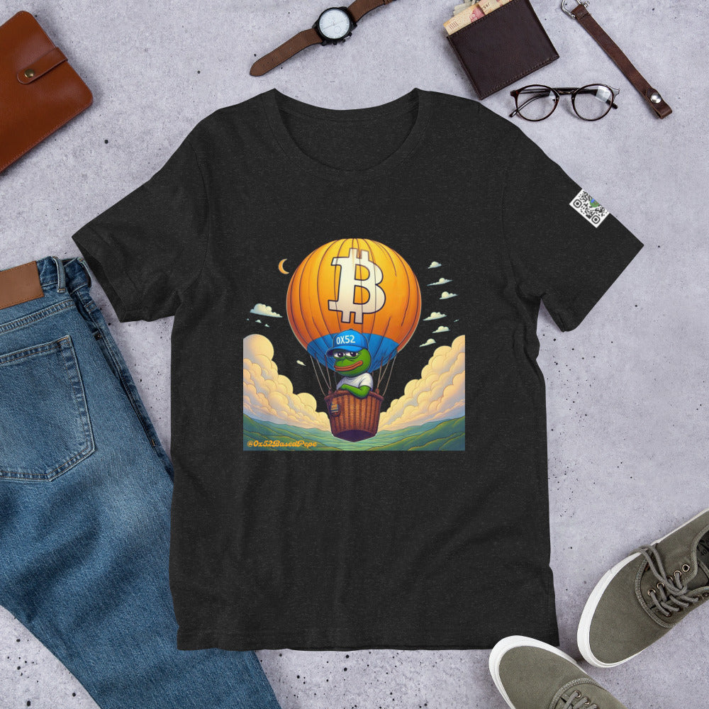 Based Pepe "Bitcoin hot air balloon" - Unisex t-shirt
