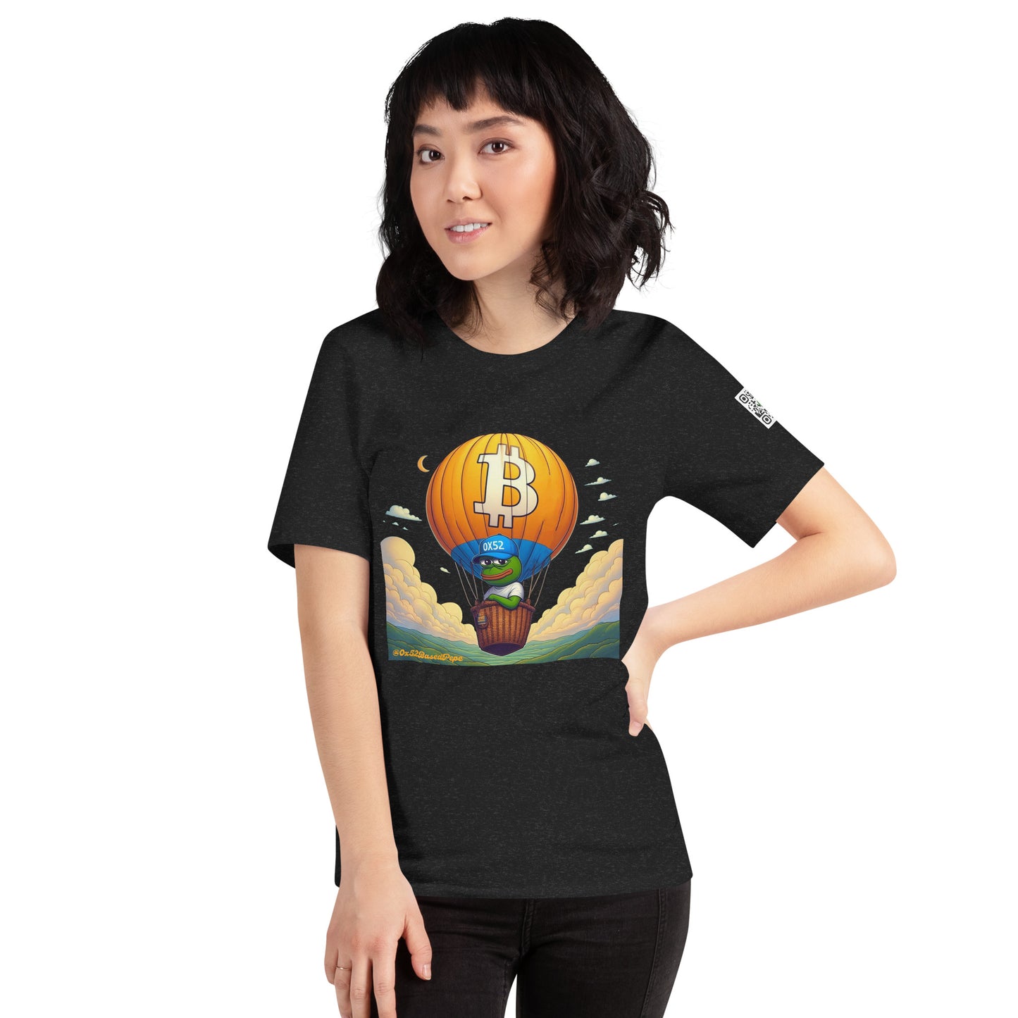 Based Pepe "Bitcoin hot air balloon" - Unisex t-shirt