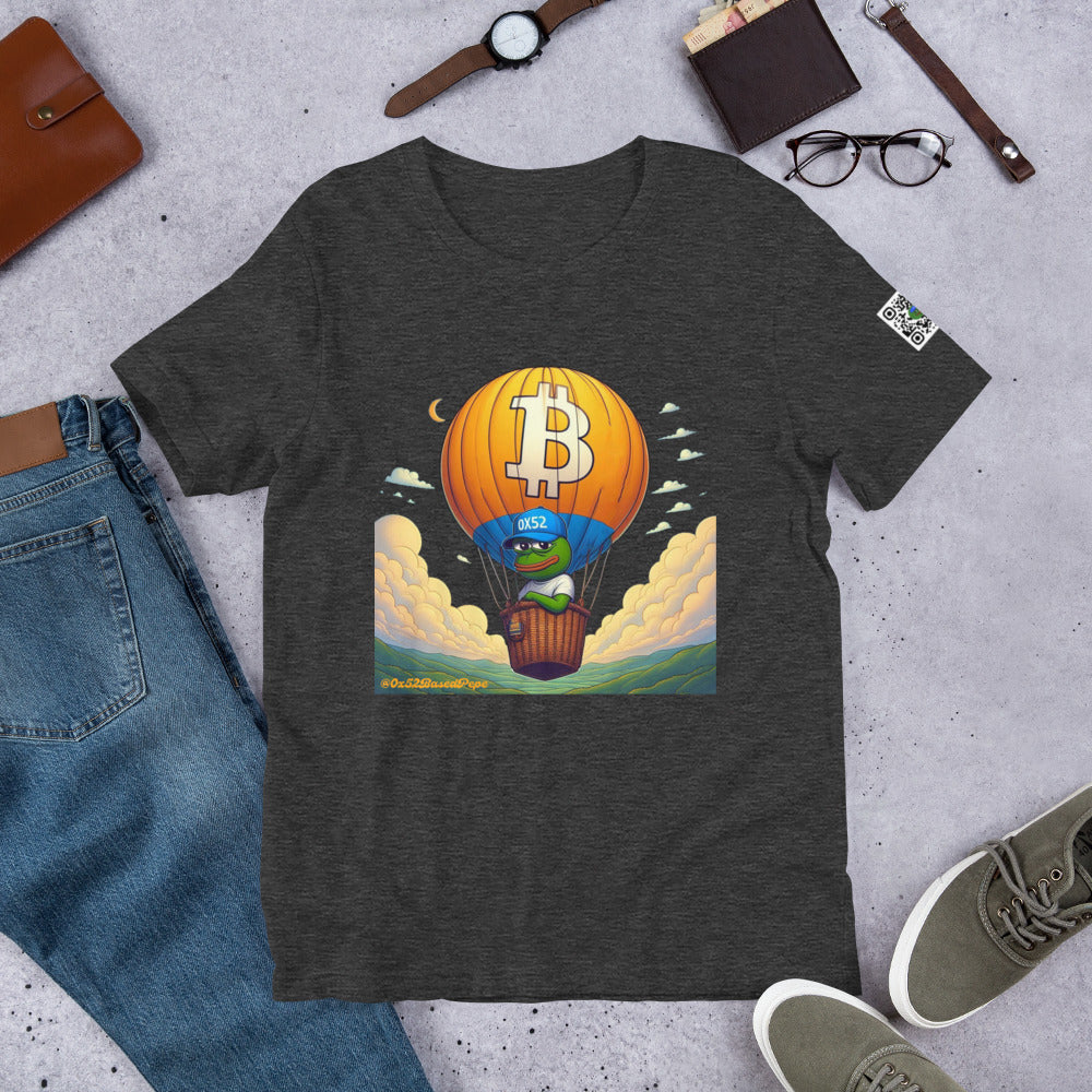 Based Pepe "Bitcoin hot air balloon" - Unisex t-shirt
