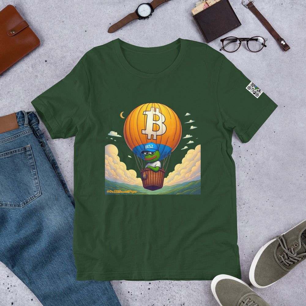 Based Pepe "Bitcoin hot air balloon" - Unisex t-shirt