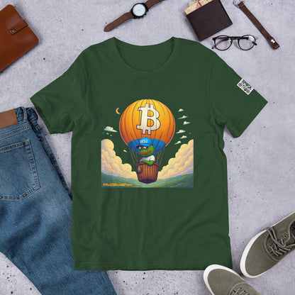 Based Pepe "Bitcoin hot air balloon" - Unisex t-shirt