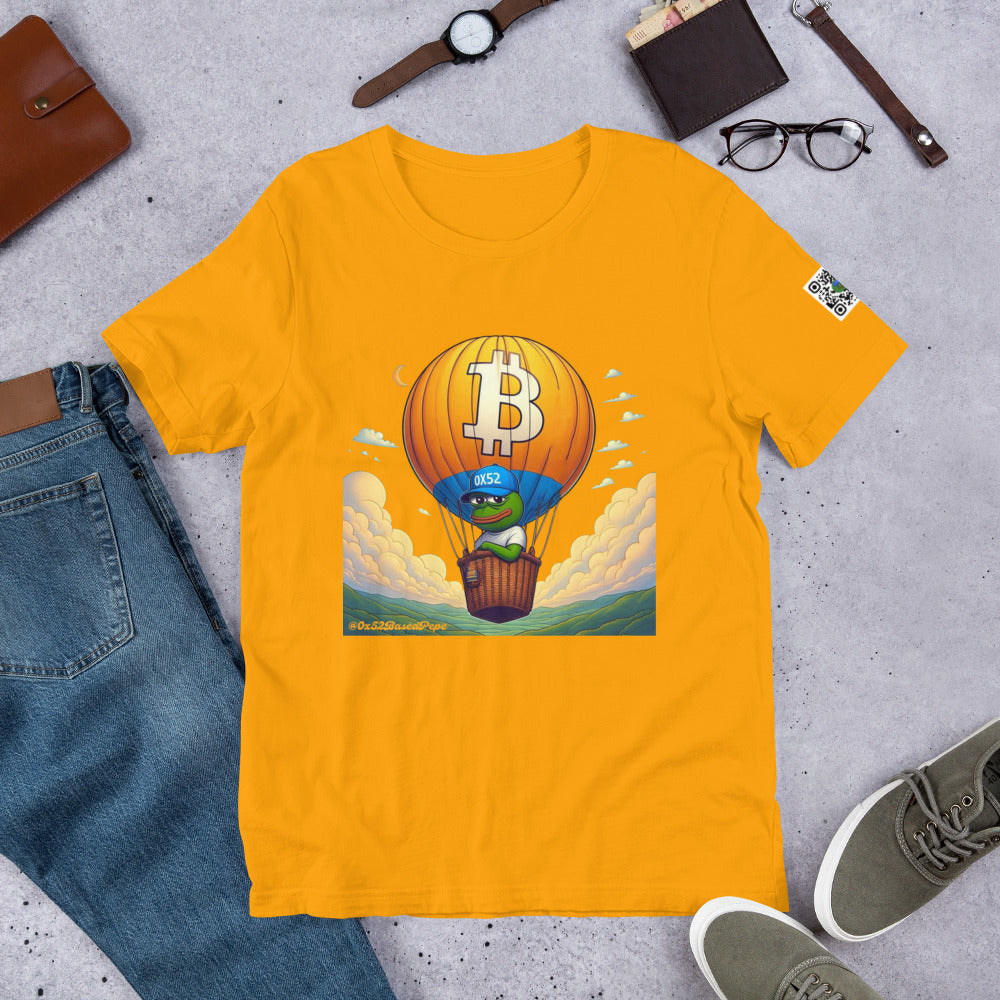 Based Pepe "Bitcoin hot air balloon" - Unisex t-shirt