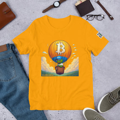 Based Pepe "Bitcoin hot air balloon" - Unisex t-shirt