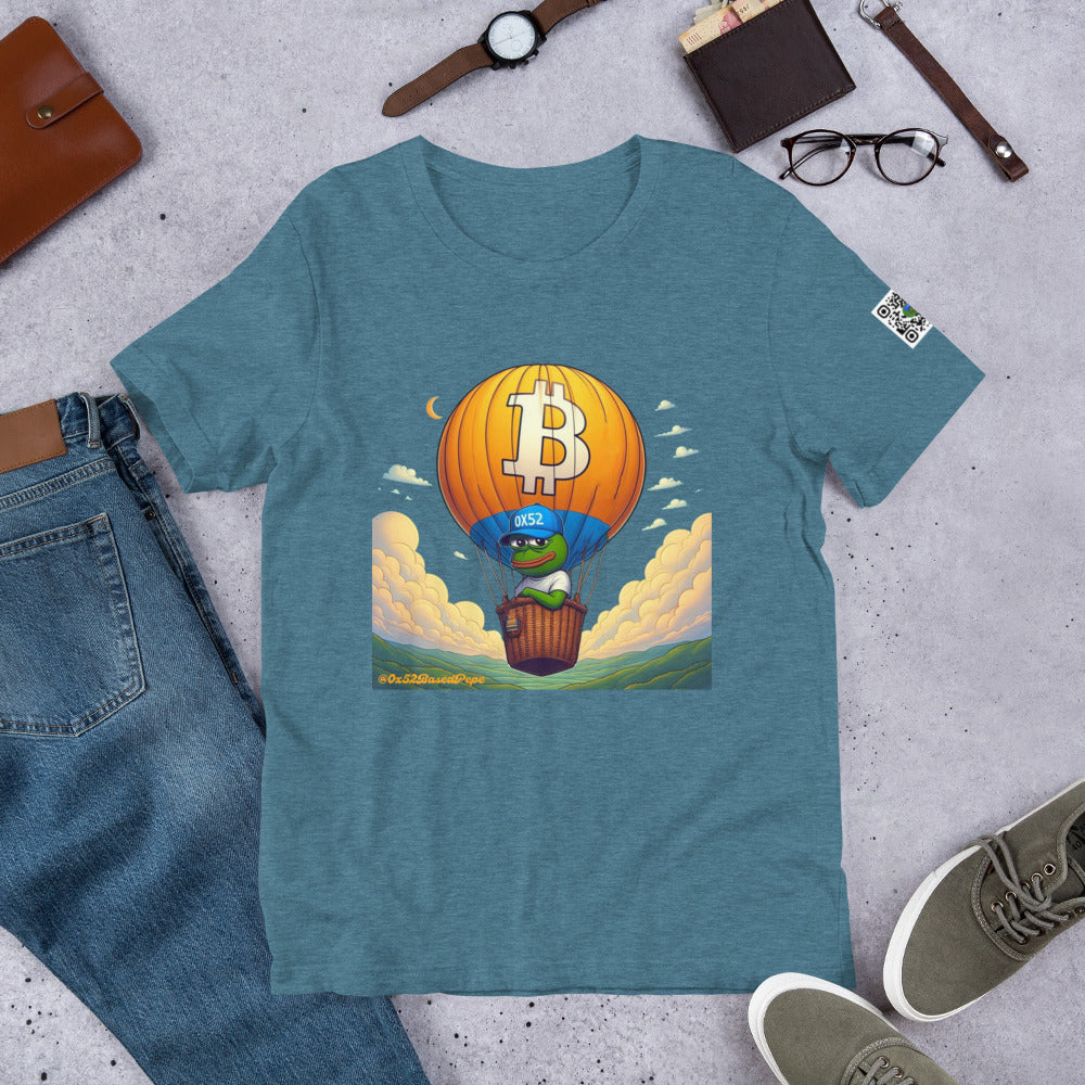 Based Pepe "Bitcoin hot air balloon" - Unisex t-shirt
