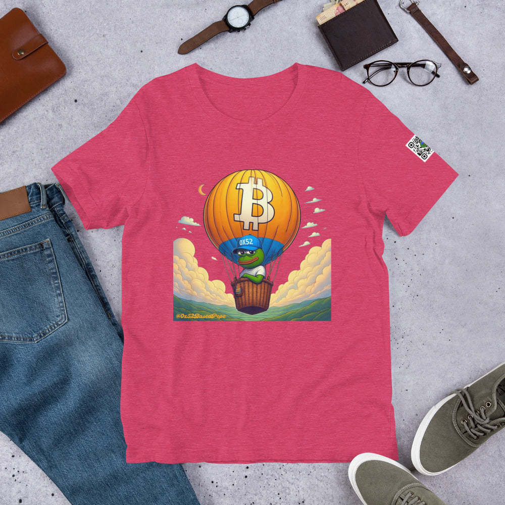Based Pepe "Bitcoin hot air balloon" - Unisex t-shirt