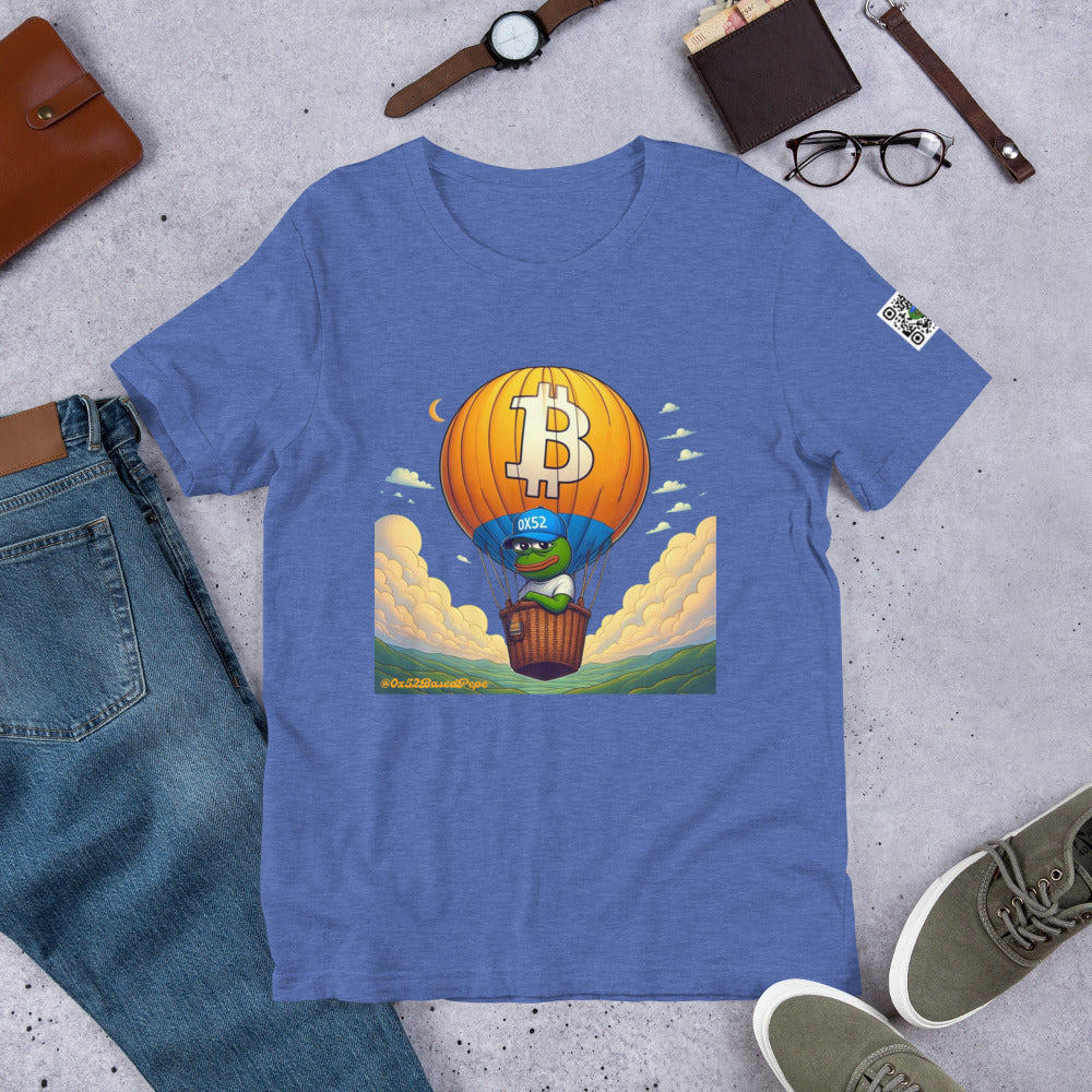 Based Pepe "Bitcoin hot air balloon" - Unisex t-shirt