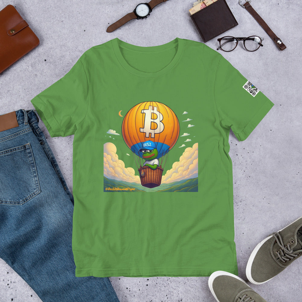 Based Pepe "Bitcoin hot air balloon" - Unisex t-shirt