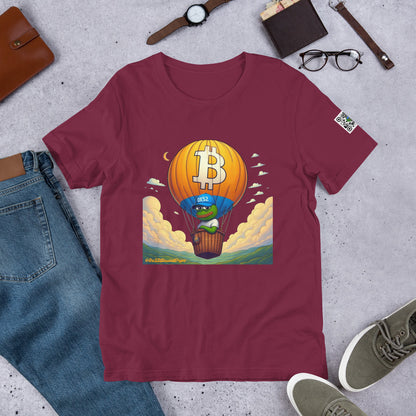 Based Pepe "Bitcoin hot air balloon" - Unisex t-shirt