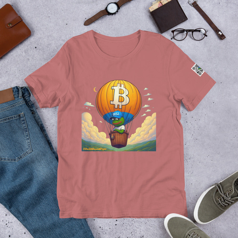 Based Pepe "Bitcoin hot air balloon" - Unisex t-shirt