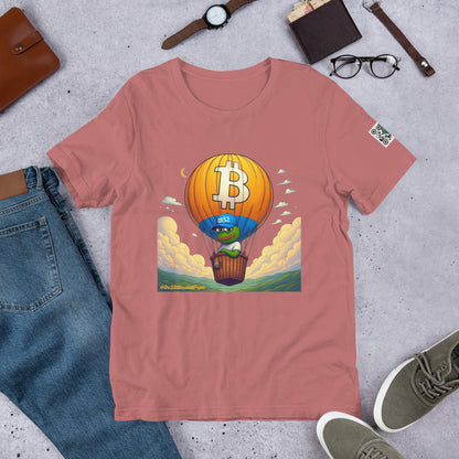 Based Pepe "Bitcoin hot air balloon" - Unisex t-shirt