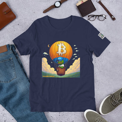 Based Pepe "Bitcoin hot air balloon" - Unisex t-shirt