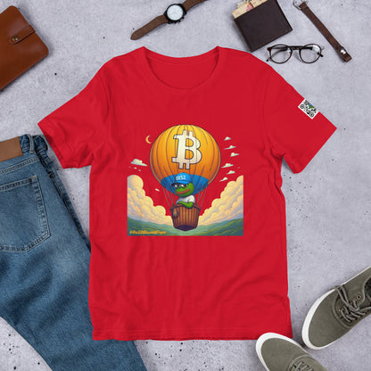 Based Pepe "Bitcoin hot air balloon" - Unisex t-shirt