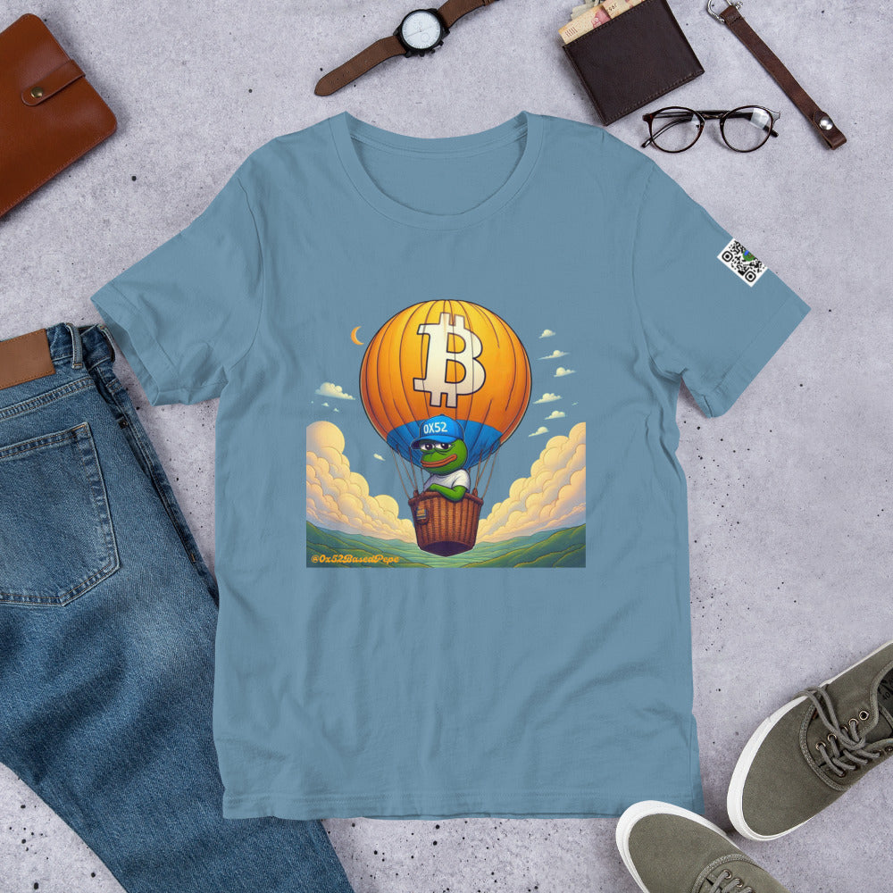 Based Pepe "Bitcoin hot air balloon" - Unisex t-shirt