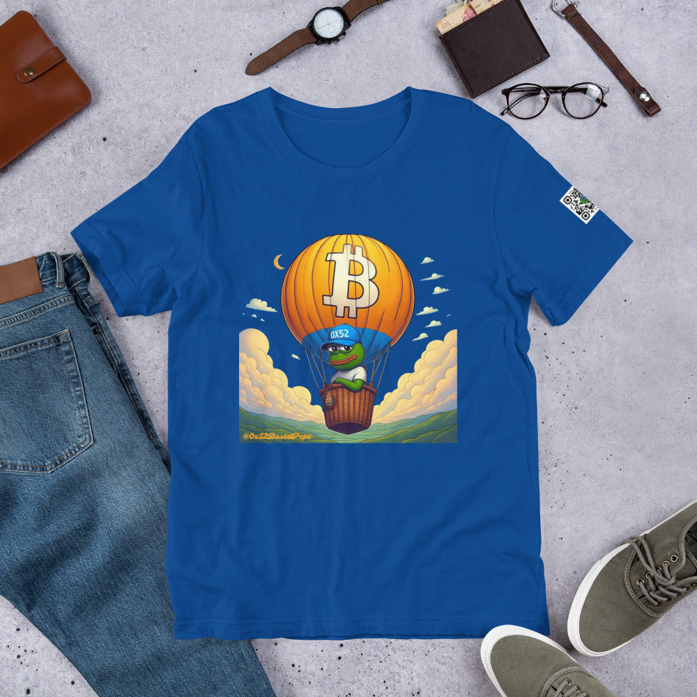 Based Pepe "Bitcoin hot air balloon" - Unisex t-shirt