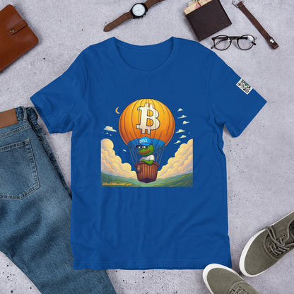 Based Pepe "Bitcoin hot air balloon" - Unisex t-shirt